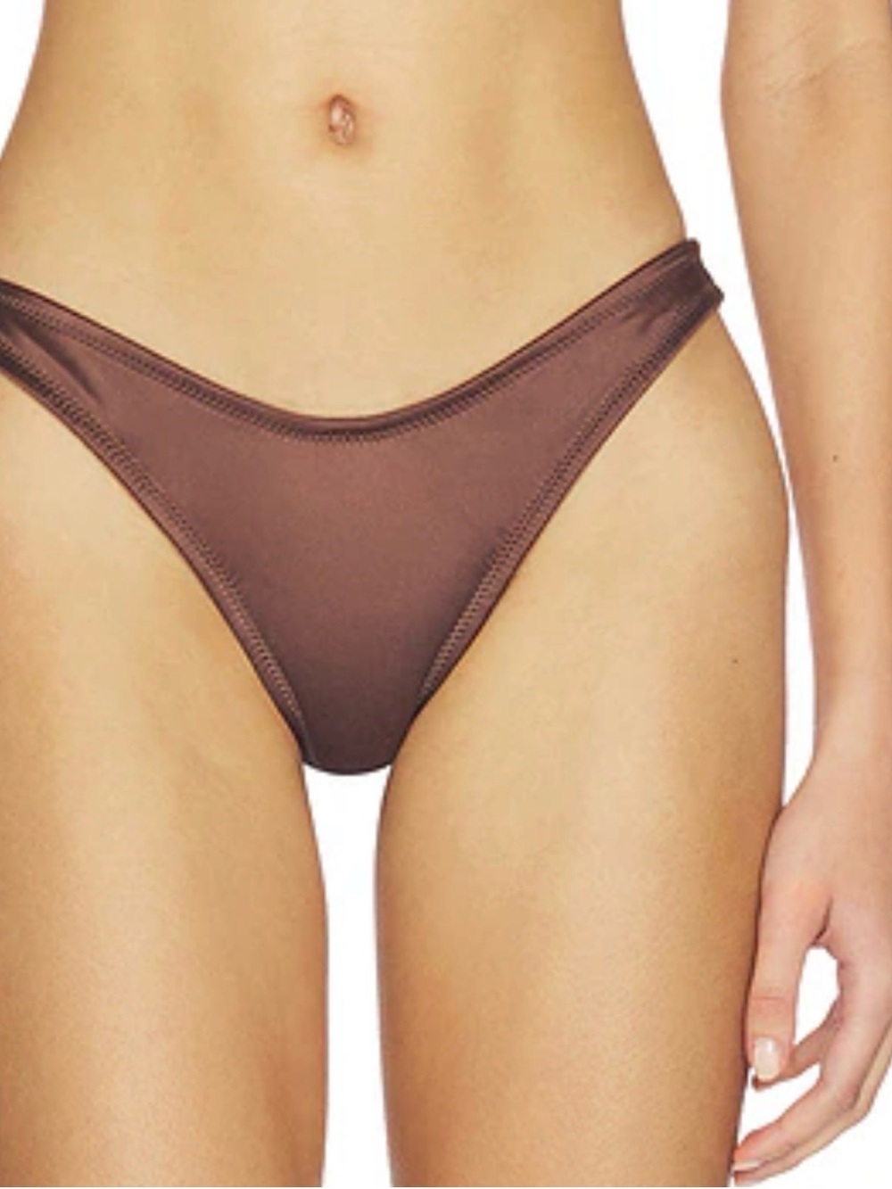 Lioness Lila Top in Chocolate Brown High-Cut Bikini swim bottoms M NWT